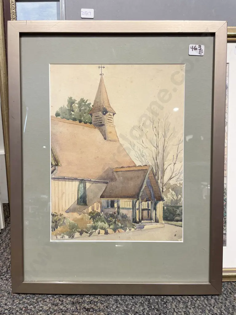 Unknown Artist - Church in Winter - Watercolour Image 1++