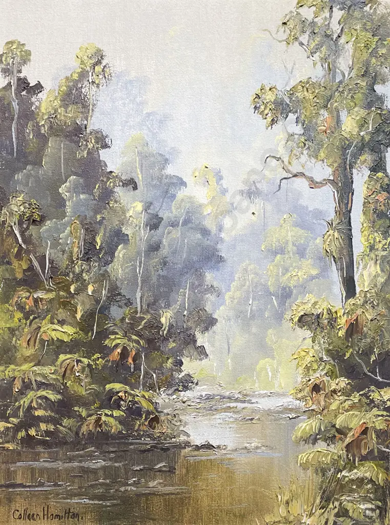 Colleen Hamilton - "Otaki River" - Oil on Board Image 1++