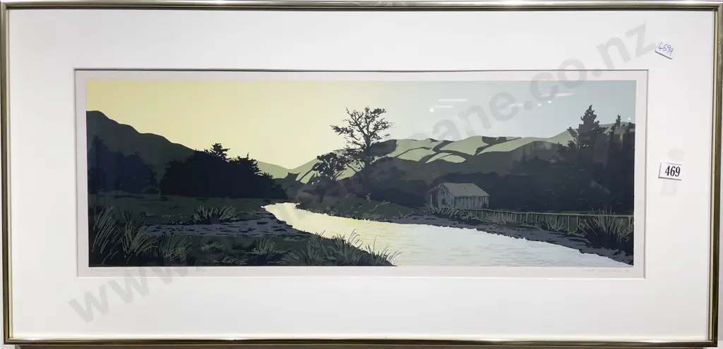 M.A. McDonald - "Midwinter Evening Pauatahanui" - Screenprint 30/40 Image 1++