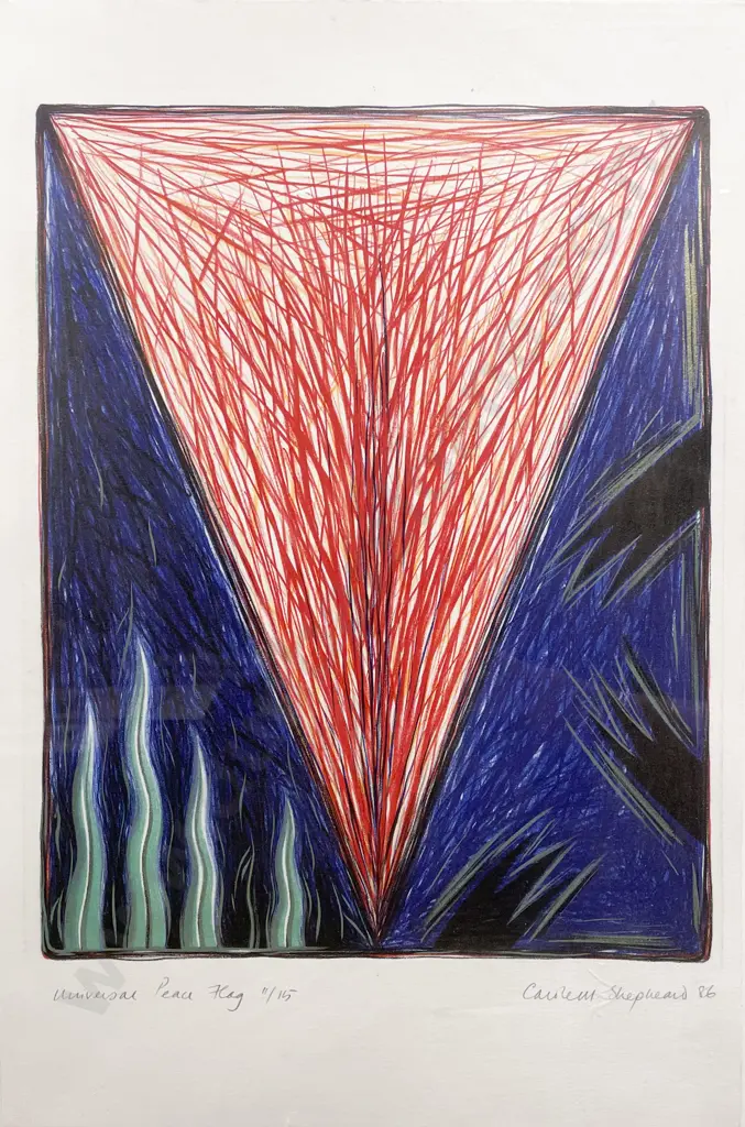 Carole M. Shepheard - "Universal Peace Flag" - Screenprint 11/15 Image 1++