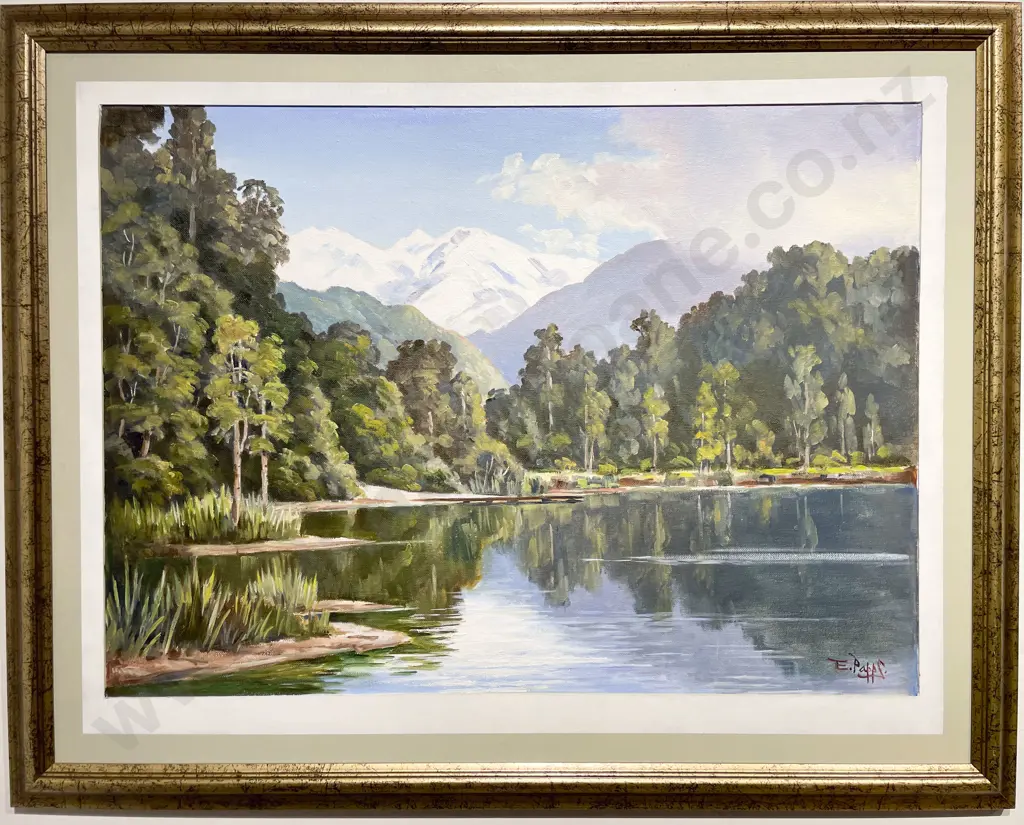 Ernest Papps - "Lake Makourika West Coast" - Oil on Board Image 1++