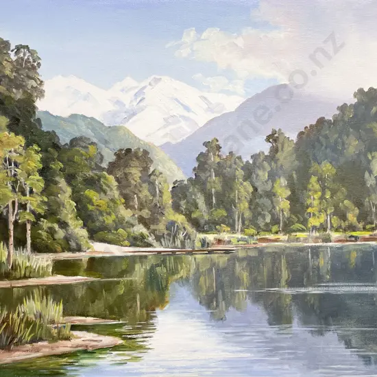 Ernest Papps - "Lake Makourika West Coast" - Oil on Board
