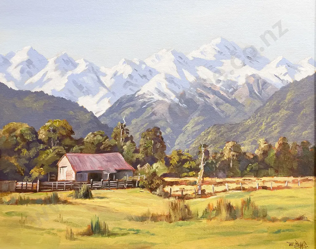 Ernest Papps - "The Old Barn" - Oil on Board Image 1++