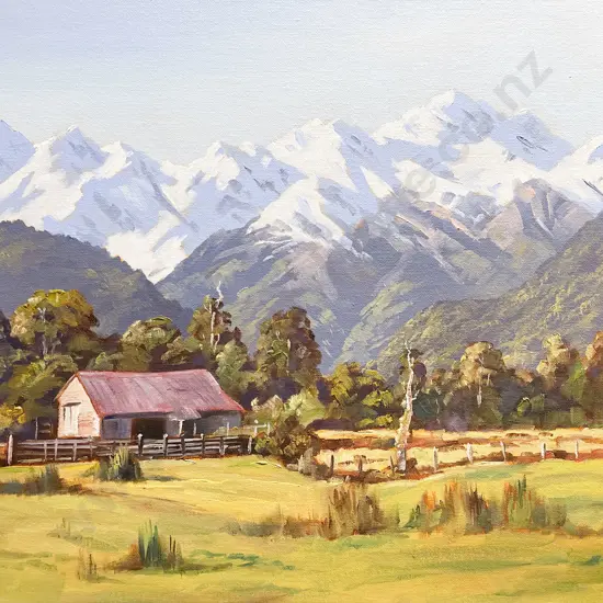 Ernest Papps - "The Old Barn" - Oil on Board