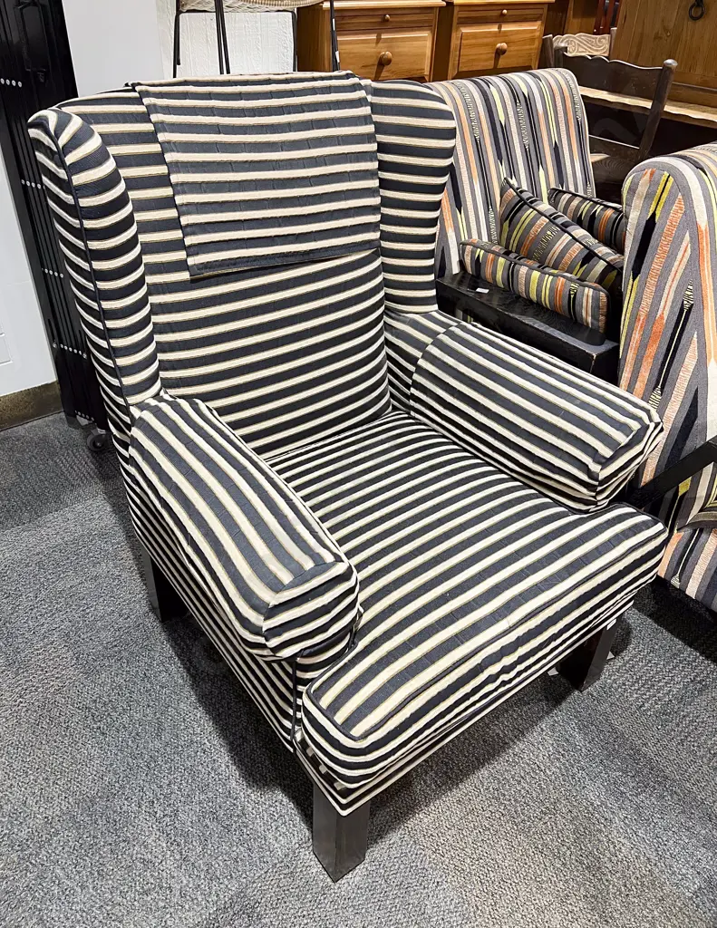 Upholstered Wingback Armchair Image 1++