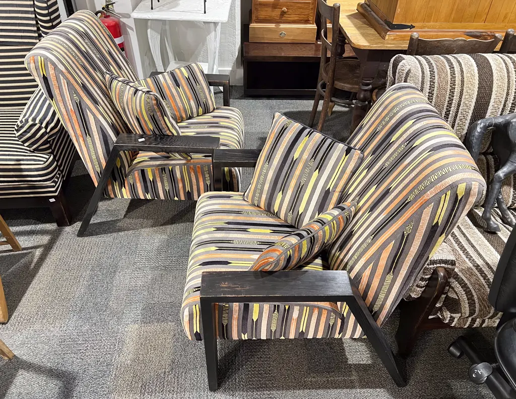 Pair of Hunter Marceille Armchairs together with Matching Upholstered Single Chair Image 1++
