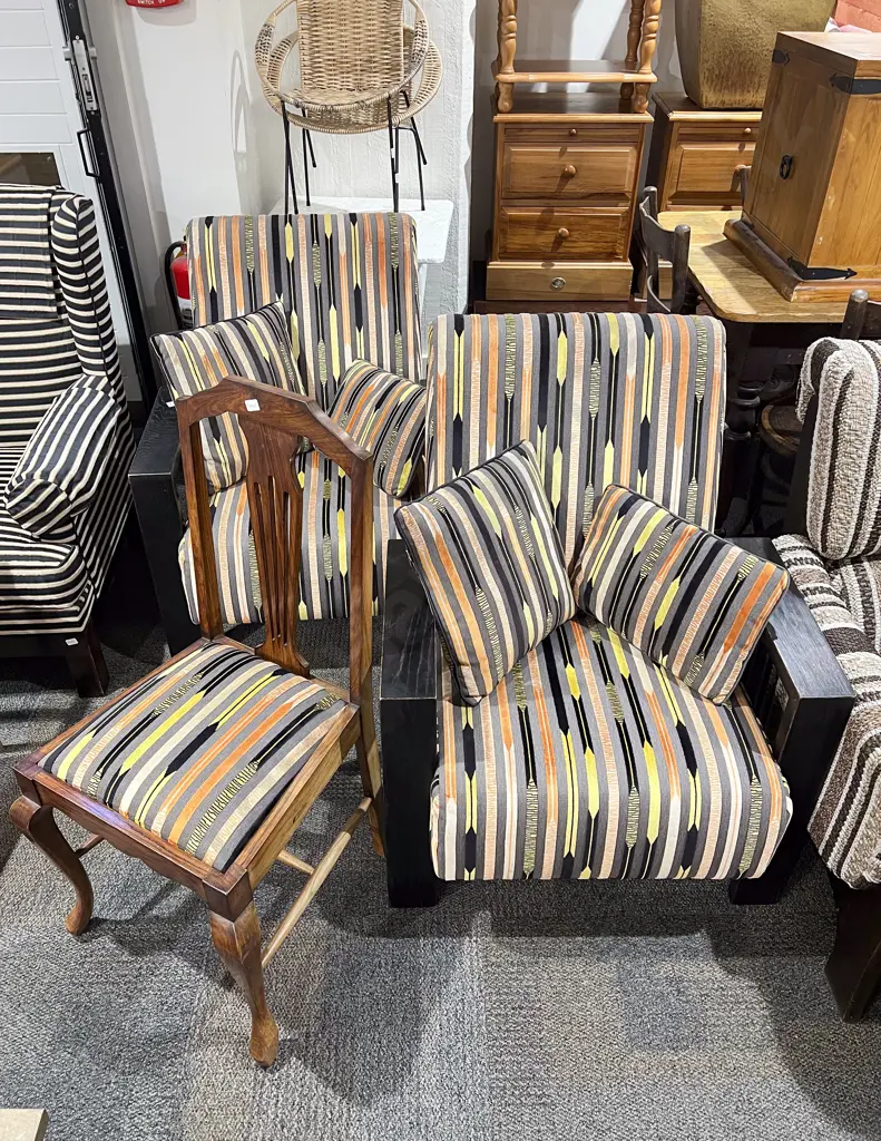 Pair of Hunter Marceille Armchairs together with Matching Upholstered Single Chair Image 1++