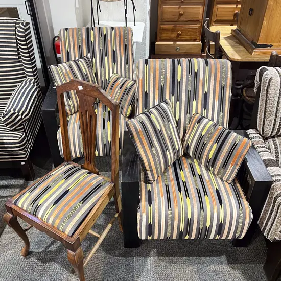 Pair of Hunter Marceille Armchairs together with Matching Upholstered Single Chair
