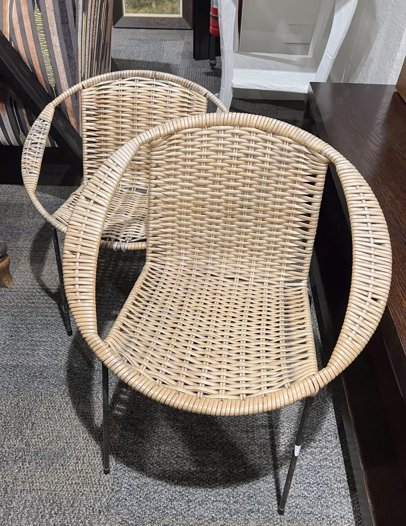 Two Mid Century Cane Coolie Children's Chairs Image 1++