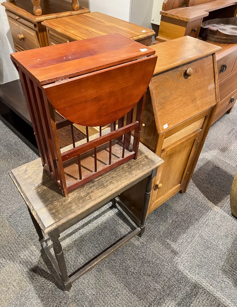 Drop Front Occasional Cabinet together with Side Table & Small Drop Leaf Table Image 1++