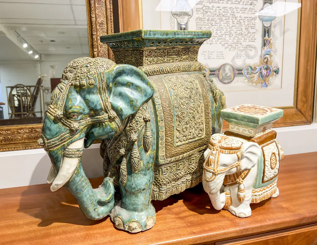 Elephant Form Plant Stand & Smaller Example Image 1++