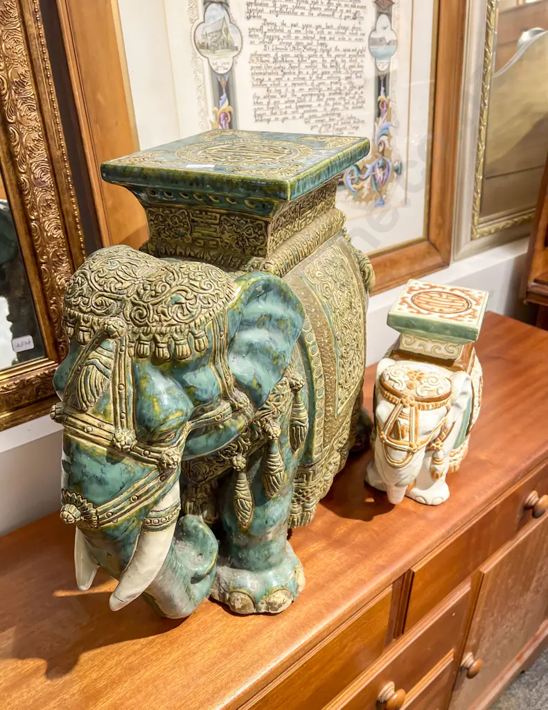 Elephant Form Plant Stand & Smaller Example Image 1++