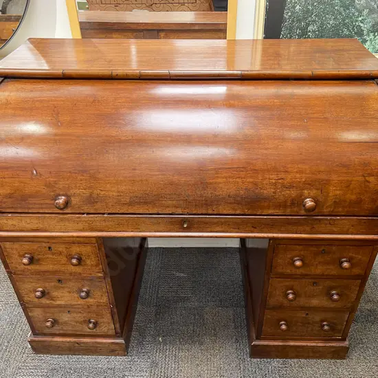 Early Vict Roll Top Cylinder Desk