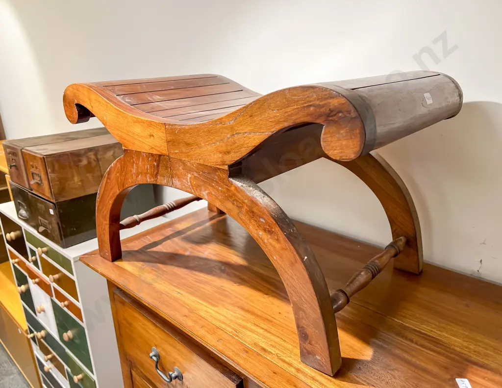 Hardwood Slat Top Stool Image 1++