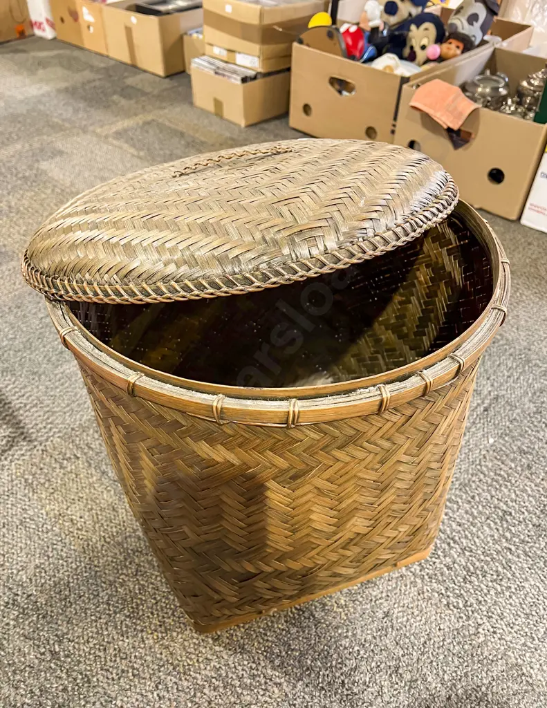 Woven Lidded Basket Image 1++