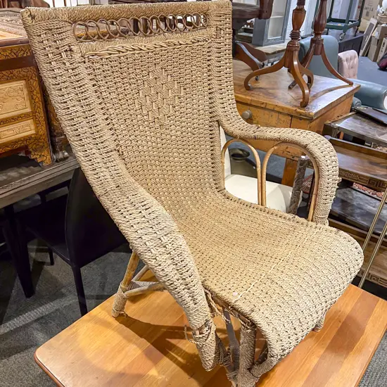 Vintage Seagrass Armchair (Faults)