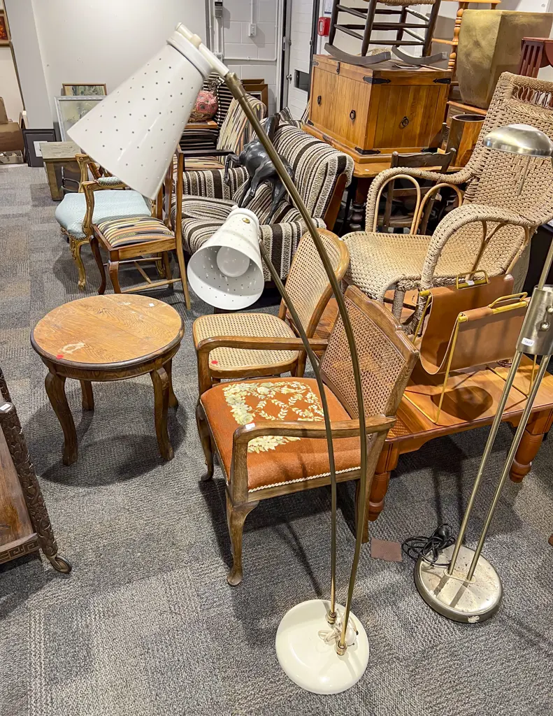 Mid Century Twin Light Floor Lamp Image 1++