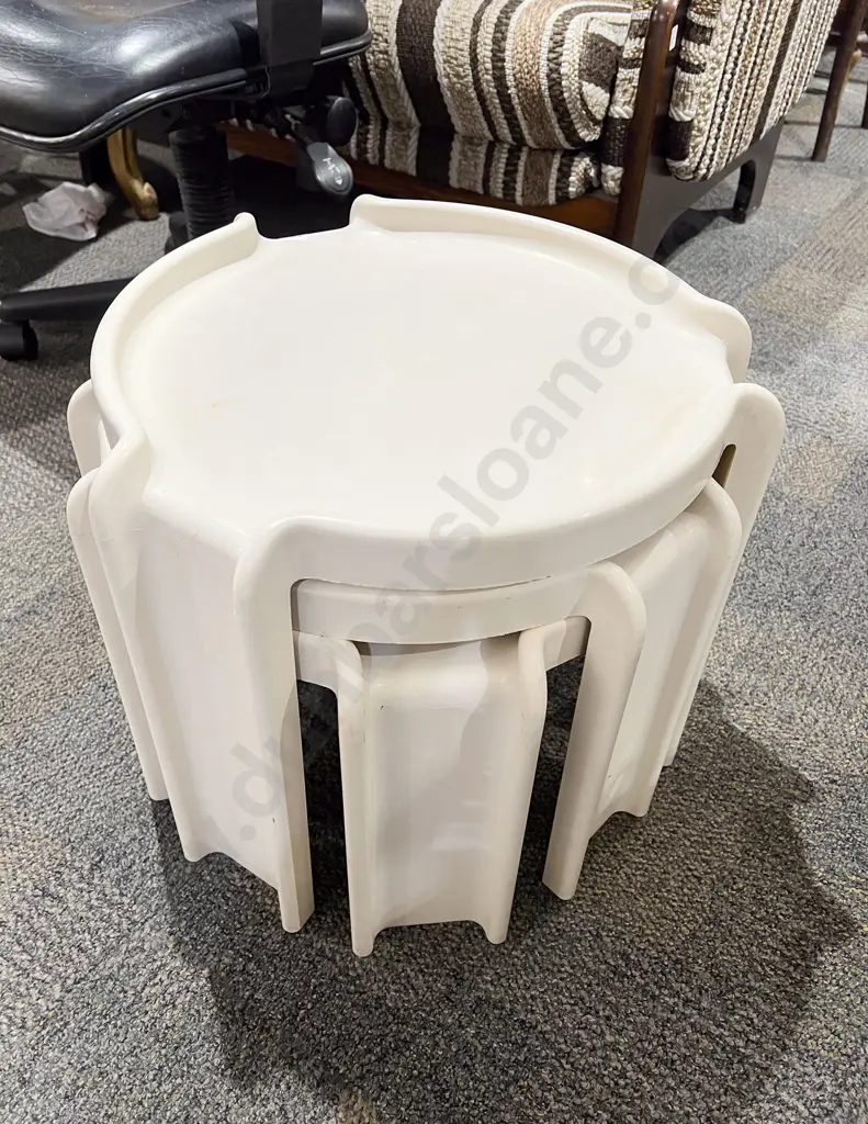 Mid Century Kartell Nest of Three Tables Image 1++