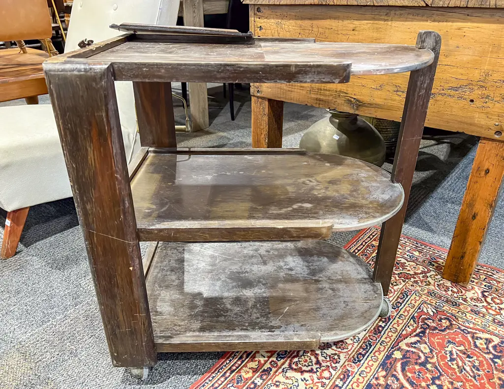 Modified Art Deco Three Tier Trolley Image 1++