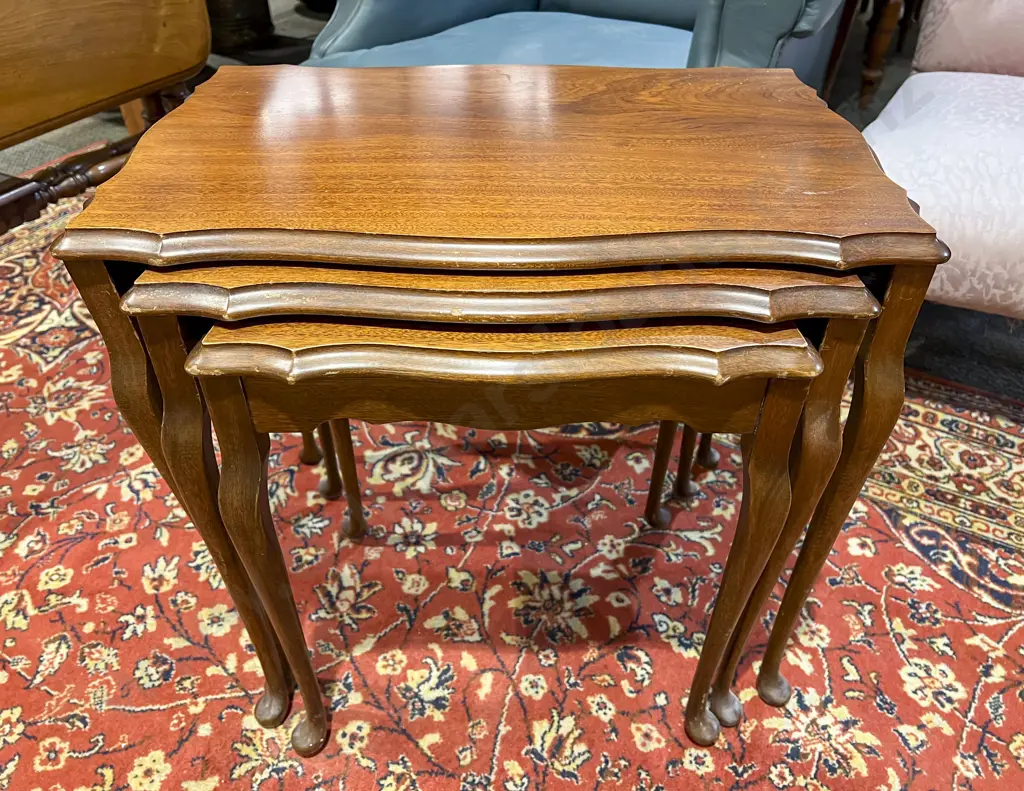 Mahogany Nest of Three Tables Image 1++