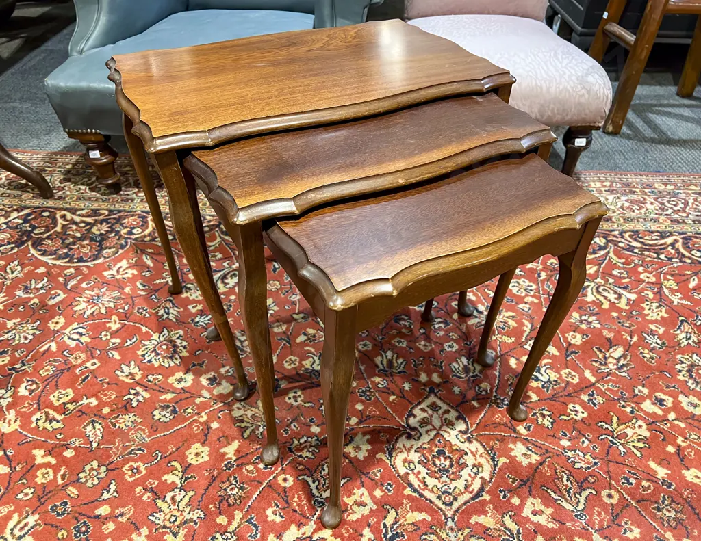 Mahogany Nest of Three Tables Image 1++