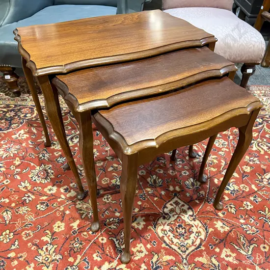 Mahogany Nest of Three Tables