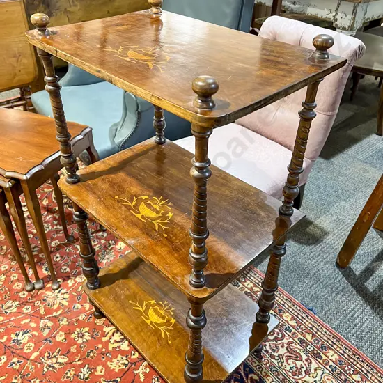 Inlaid Three Tier Whatnot
