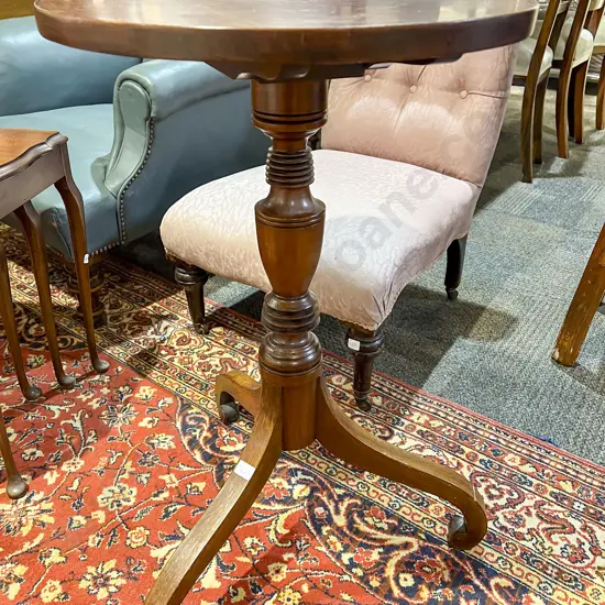 19th Century Mahogany Circular Tripod Based Wine Table