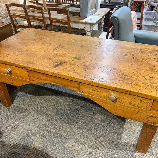 Large C19th Pine Desk or Work Bench