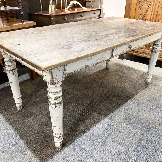 Distressed Painted Country Kitchen Dining Table