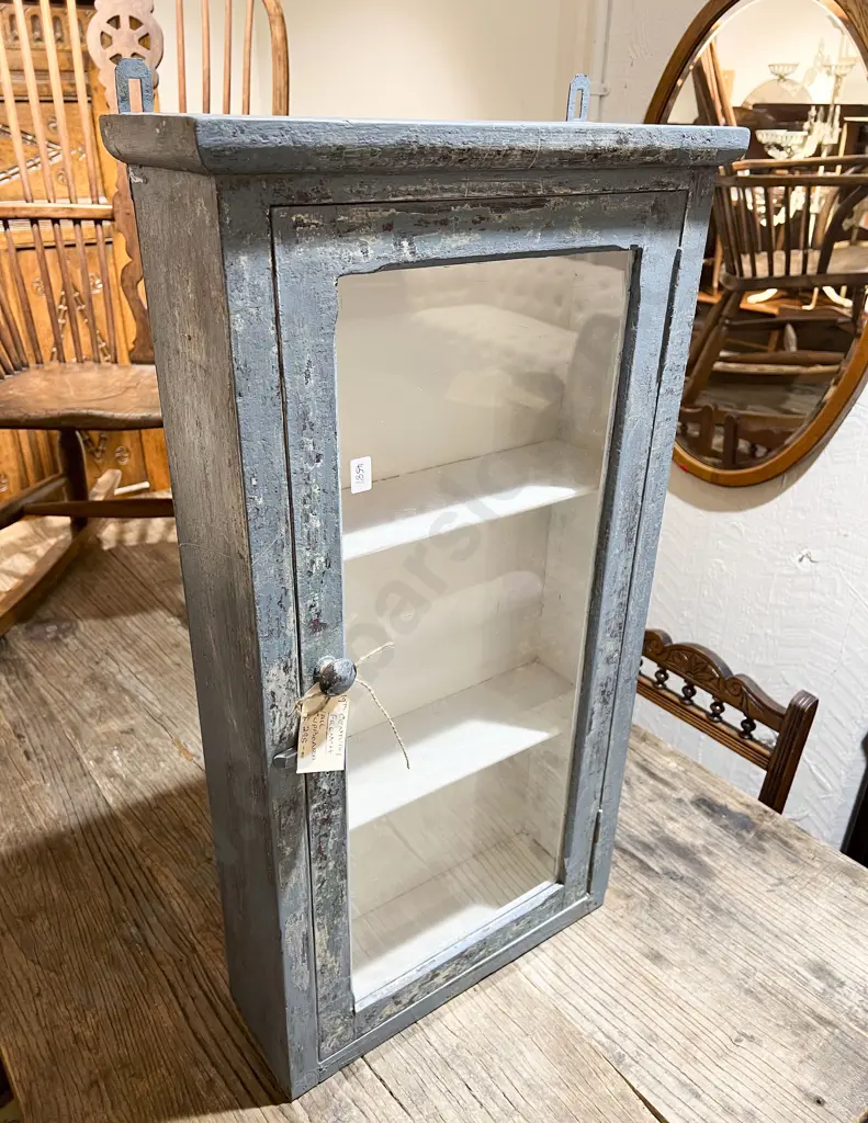 Distressed Glazed Door Wall Cupboard Image 1++