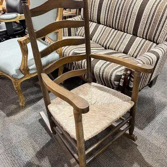 Reproduction Rush Seated Rocking Chair