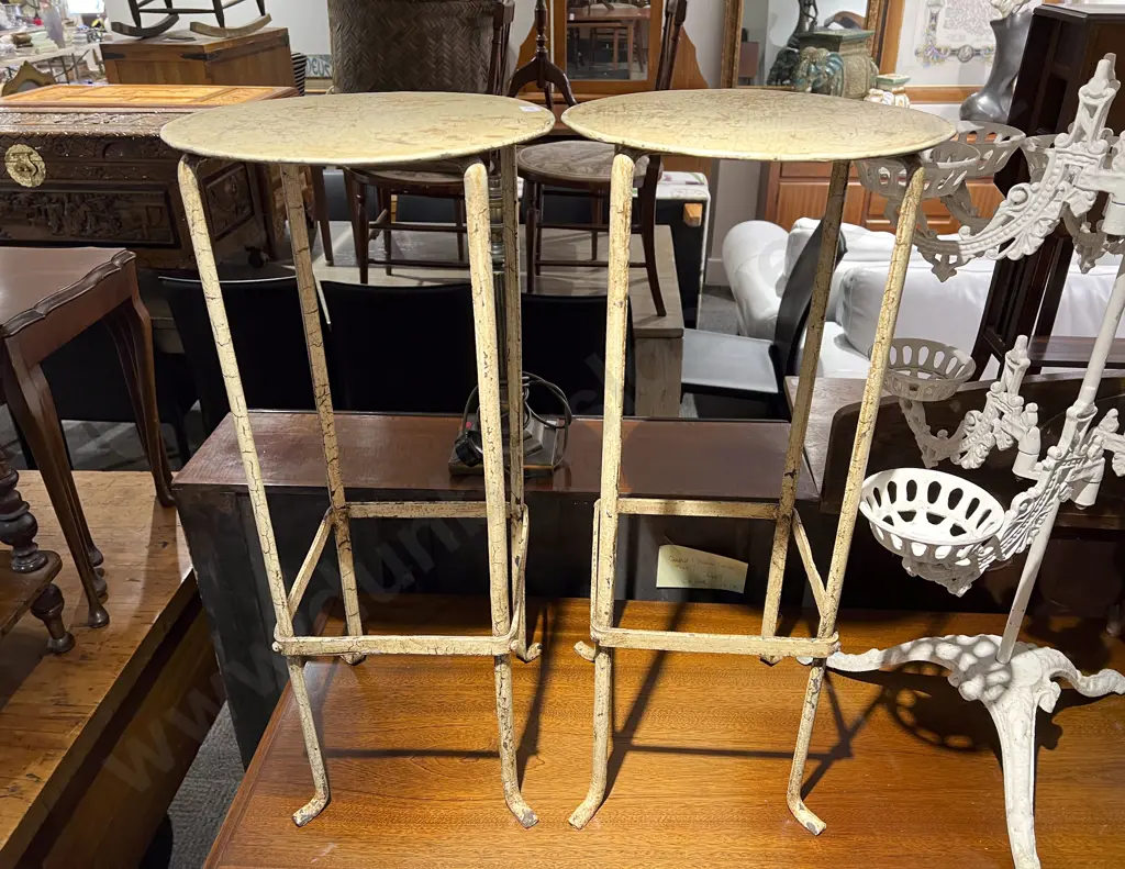 Pair of Wrought Metal Plant Stands Image 1++
