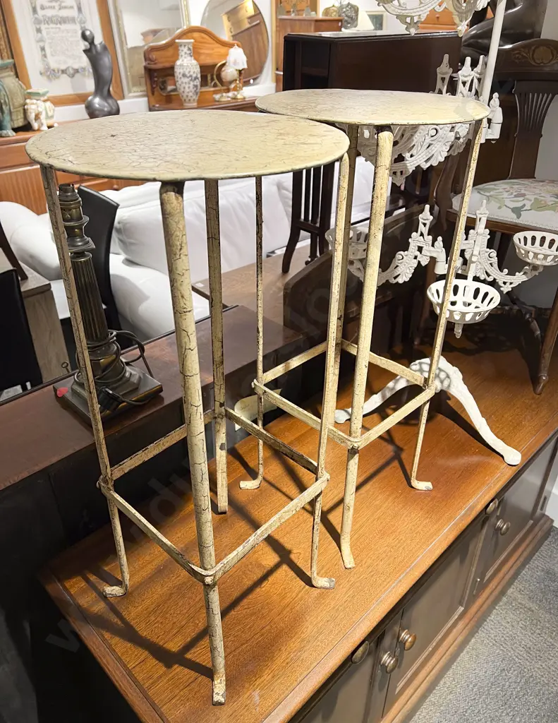 Pair of Wrought Metal Plant Stands Image 1++