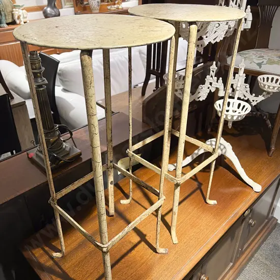 Pair of Wrought Metal Plant Stands