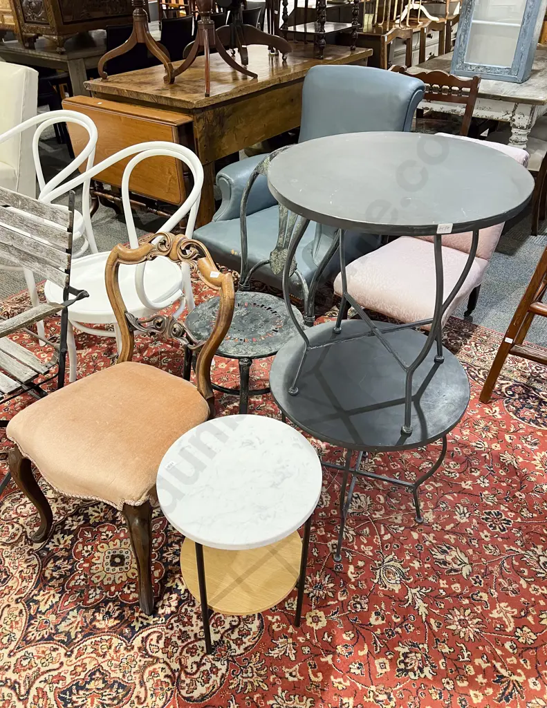Pair of Outdoor Side Tables & Chair together with Other Image 1++