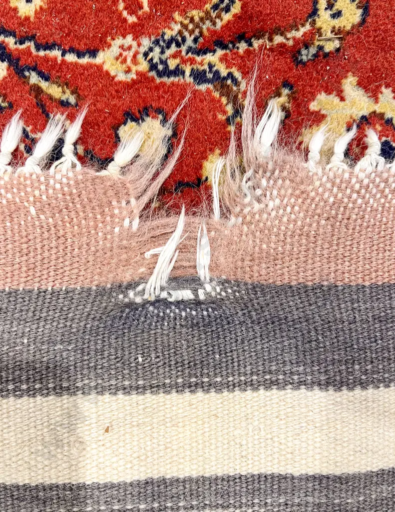 Kilim Style Woolen Floor Rug with Bird Depictions on Three Rows Image 1++