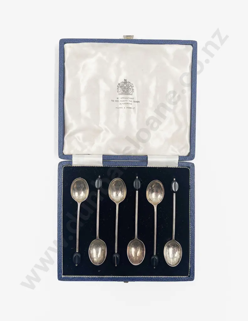 Cased S/S Bean Finial Coffee Spoons Image 1++