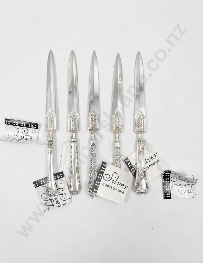 As New Five Various Pattern S/Plate Letter Openers Image 1++