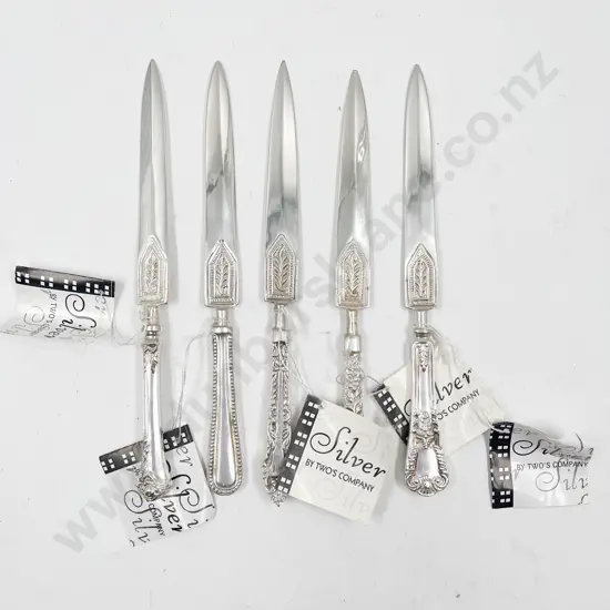 As New Five Various Pattern S/Plate Letter Openers