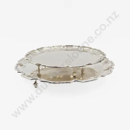 Pair of S/Plate Graduated Pie Crust Salvers