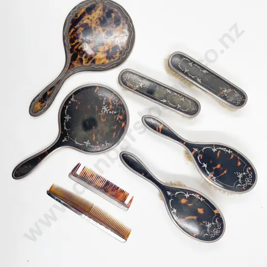 Seven S/S & Tortoise Shell Vanity Implements (a/f)