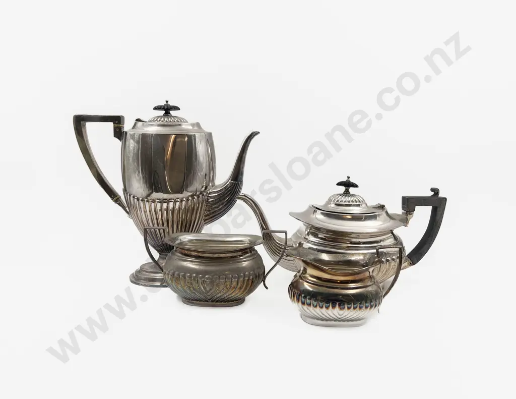3pce S/Plate Tea Set with Near Matched Coffee Pot Image 1++