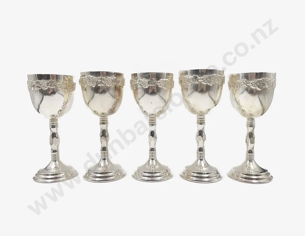 Five Large Coronet S/Plate Goblets Image 1++