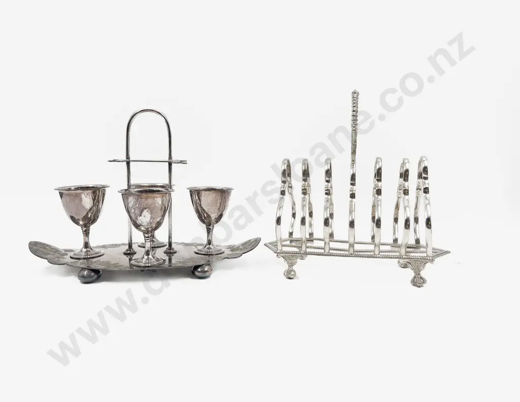S/Plate Toast Rack & Egg Cruet Image 1++