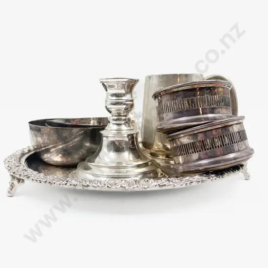 S/Plate Tray Pair of Candlesticks Pair of Coasters Mug & Dishes