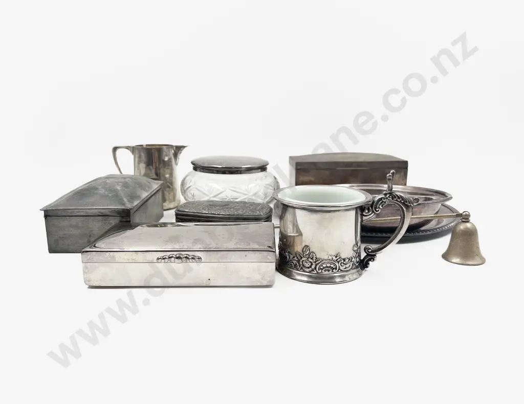 Sterling Silver Cigarette Box Other Boxes Shaving Mug & Assorted Image 1++