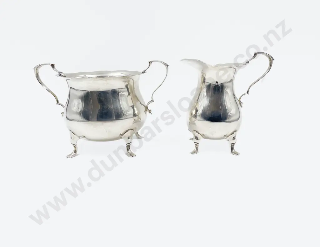 Geo V S/S Sugar & Cream Set by Walker & Hall Image 1++