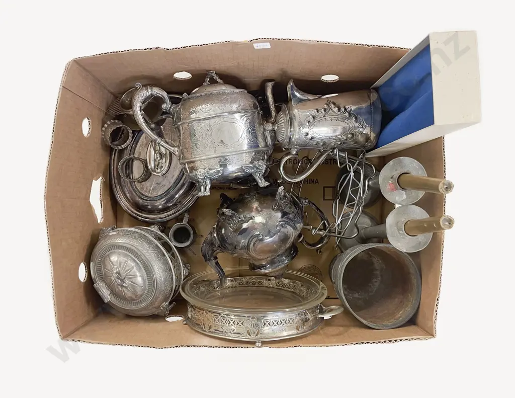 Box of Assorted S/P & Pewter Image 1++