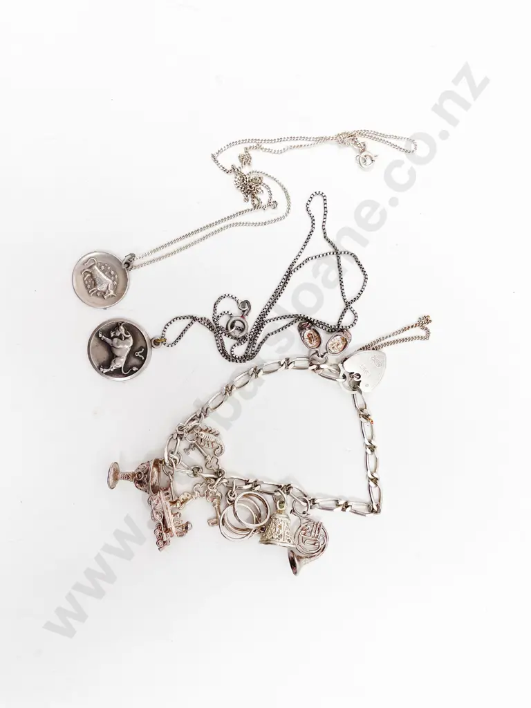 S/S Charm Bracelet with Eight Charms Image 1++